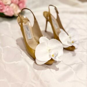 Jimmy Choo sandals shoes butterfly orchid size 6.5-7 US 37 Y2K Carrie Bradshaw